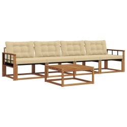 Ensemble de canapés d'extérieur 5 pcs Naturel et Beige 639948639948