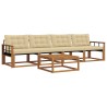 Ensemble de canapés d'extérieur 5 pcs Naturel et Beige 639948639948