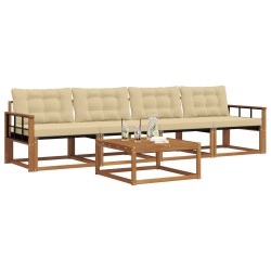 Ensemble de canapés d'extérieur 5 pcs Naturel et Beige 639948639948