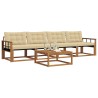 Ensemble de canapés d'extérieur 5 pcs Naturel et Beige 639948639948
