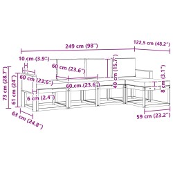 Ensemble de canapés d'extérieur 5 pcs Naturel et Crème 639951639951