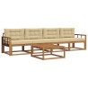 Ensemble de canapés d'extérieur 5 pcs Naturel et Beige 639952639952
