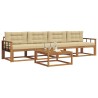 Ensemble de canapés d'extérieur 5 pcs Naturel et Beige 639952639952