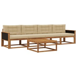 Ensemble de canapés d'extérieur 5 pcs Naturel et Beige 639954639954
