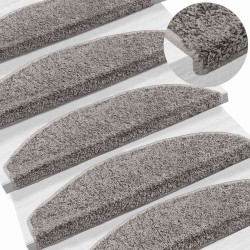 Tapis d'escalier auto-adhésifs 15 pcs Gris 80 x 24,5 x 3,5 cm 639955639955