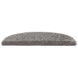 Tapis d'escalier auto-adhésifs 15 pcs Gris 80 x 24,5 x 3,5 cm 639955639955