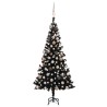 Arbre de Noël artificiel pré-éclairé et boules noir 150 cm PVC 639958639958