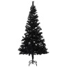 Arbre de Noël artificiel pré-éclairé et boules noir 150 cm PVC 639958639958