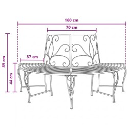 Banc d'Arbre 4-Nombre de places 160 x 80 x 89 cm Acier 639961639961