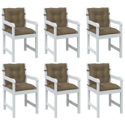 Coussins de chaise à dossier bas lot de 6 taupe mélangé tissu 639969639969