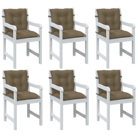 Coussins de chaise à dossier bas lot de 6 taupe mélangé tissu 639969639969