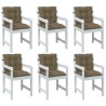 Coussins de chaise à dossier bas lot de 6 taupe mélangé tissu 639969639969