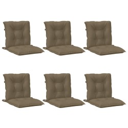 Coussins de chaise à dossier bas lot de 6 taupe mélangé tissu 639969639969