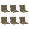 Coussins de chaise à dossier bas lot de 6 taupe mélangé tissu 639969639969