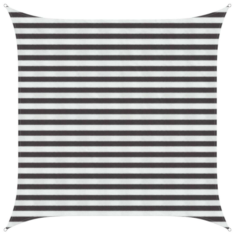 Voile d'ombre Anthracite et blanc 2,5 x 2,5 m HDPE 639977639977