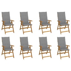 Chaises pliables de jardin avec coussins lot de 8 Bois d'acacia 639980639980