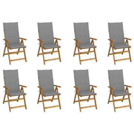Chaises pliables de jardin avec coussins lot de 8 Bois d'acacia 639980639980