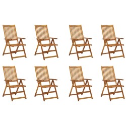 Chaises pliables de jardin avec coussins lot de 8 Bois d'acacia 639980639980