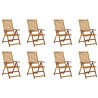 Chaises pliables de jardin avec coussins lot de 8 Bois d'acacia 639980639980
