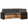 Ensembles de canapés avec coussin 4 pcs Bois d'Acacia Massif 639981639981