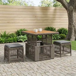 Ensemble de salle à manger pour jardin 3 pcs Gris et Gris foncé 639984639984