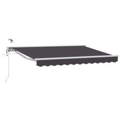 Auvent rétractable électrique Anthracite et blanc 3 x 2,5 m 639993639993