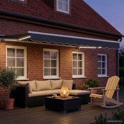 Auvent rétractable électrique Anthracite et blanc 3 x 2,5 m 639993639993