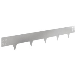 Bordure de Pelouse 10 pcs 100 x 15 cm Acier Argenté 639996639996