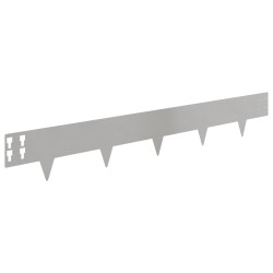 Bordure de Pelouse 10 pcs 100 x 15 cm Acier Argenté 639996639996