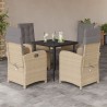 Ensemble à manger de jardin coussins 5 pcs mélange beige rotin 639998639998