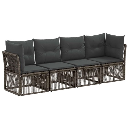 Ensemble de canapé de jardin 4 pcs Gris polyrotin 640002640002