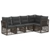 Ensemble de canapé de jardin 5 pcs Gris polyrotin 640004640004