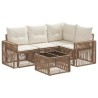 Ensemble de canapé de jardin 5 pcs Beige et blanc crème 640007640007