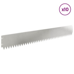 Bordure de Pelouse 10 pcs 103 x 15 cm Acier Argenté 640008640008