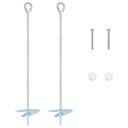 Ancre de terre 2 pcs Argenté Ø10 x 50 cm Métal galvanisé 640009640009