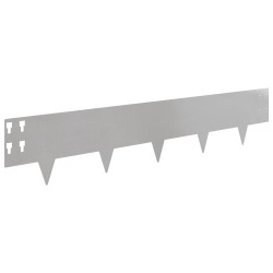 Bordure de Pelouse 10 pcs 100 x 20 cm Acier Argenté 640014640014