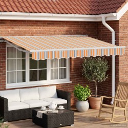 Auvent rétractable électrique Bleu, Orange, Blanc 3 x 2,5 m 640022640022