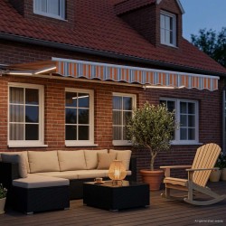 Auvent rétractable électrique Bleu, Orange, Blanc 3 x 2,5 m 640022640022