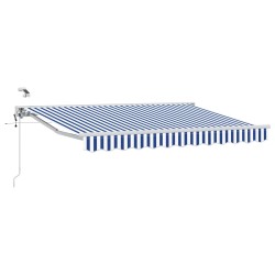 Auvent rétractable électrique Bleu et Blanc 3 x 2,5 m 640026640026