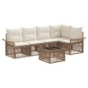 Ensemble de canapé de jardin 6 pcs Beige polyrotin 640031640031