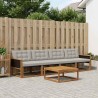Ensemble de canapés d'extérieur 5 pcs Naturel et gris clair 640032640032