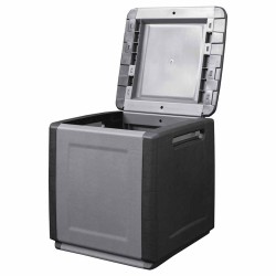 Boîte de rangement de jardin 54x53x57 cm 130 L Gris foncé noir 640044640044
