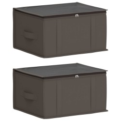 Boîte de rangement avec fenêtre transparente 2 pcs Gris 640054640054