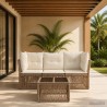 Ensemble de canapé de jardin 4 pcs Beige polyrotin 640055640055