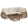 Ensemble de canapé de jardin 5 pcs Beige et blanc crème 640056640056