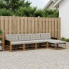 Ensemble de canapés d'extérieur 5 pcs Naturel et gris clair 640064640064