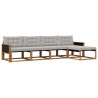 Ensemble de canapés d'extérieur 5 pcs Naturel et gris clair 640064640064
