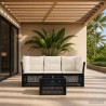 Ensemble de canapé de jardin 4 pcs Noir polyrotin 640072640072