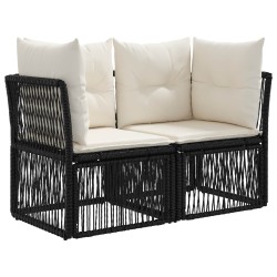 Ensemble de canapé de jardin 4 pcs Noir polyrotin 640072640072
