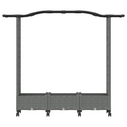 Lit Élevé avec Treillis et Toit Gris clair 169 x 40 x 129 cm PP 640073640073